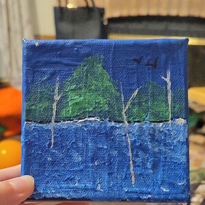 Blue and Green Landscape Canvas Art